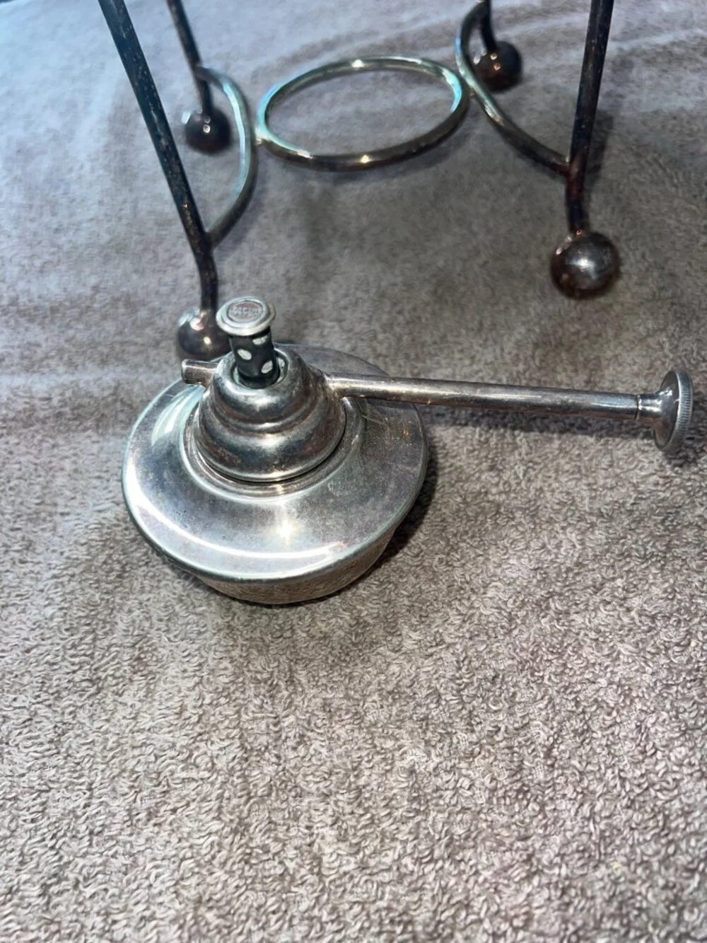 Antique Tilting Teapot With Stand Oil Warmer Silver-Plated Vintage Victorian